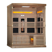 Golden Designs 3-Person Full Spectrum PureTech Near Zero EMF FAR Infrared Indoor Sauna with Himalayan Salt Bar, Canadian Hemlock (GDI-8230-01)