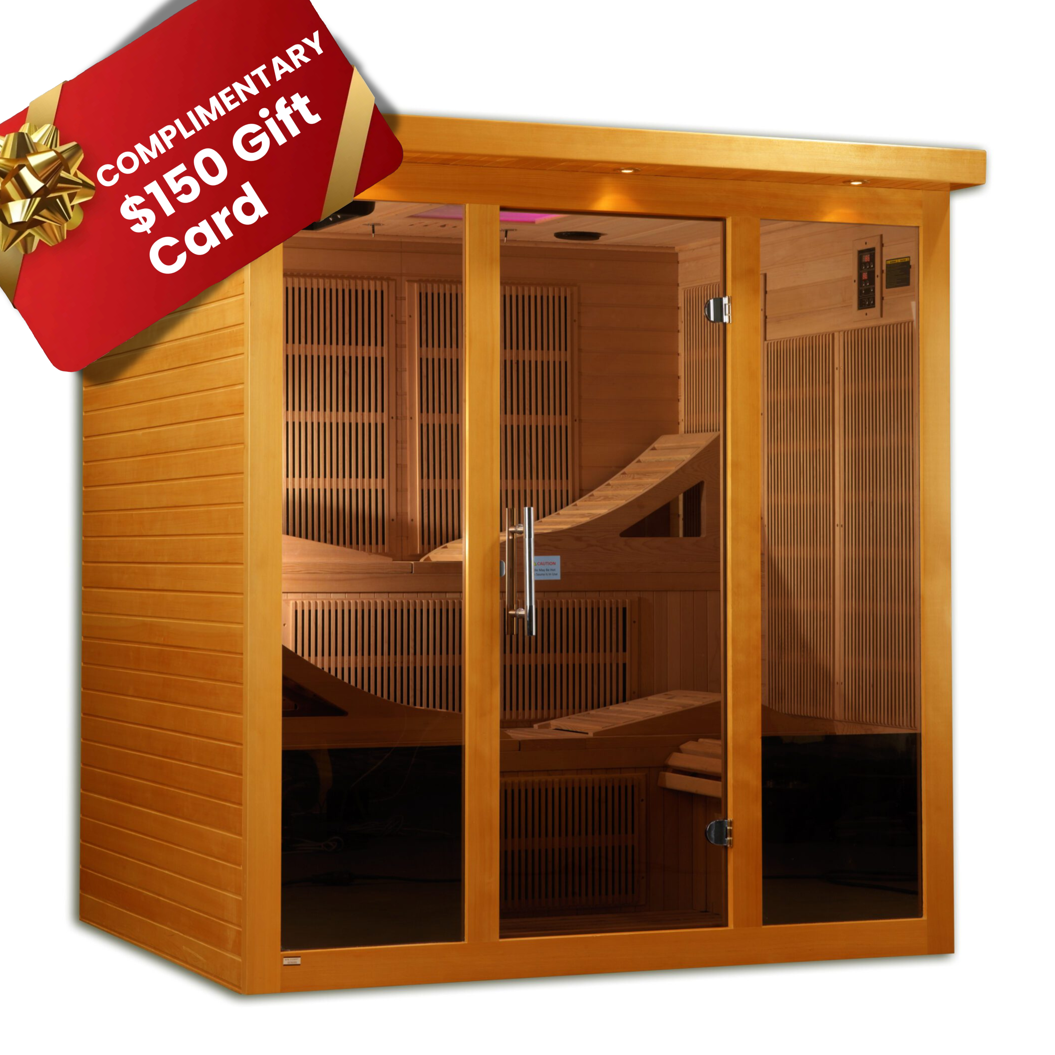 Dynamic Saunas Near Zero EMF Far IR Indoor Sauna 6 Person, Natural Hemlock (DYN-6996-01)