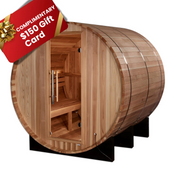 Golden Designs "Arosa" 4 Person Barrel Traditional Outdoor/Indoor Sauna - Pacific Cedar (GDI-B004-01)