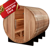 Golden Designs "Klosters" 6 Person Barrel Traditional Outdoor/Indoor Sauna - Pacific Cedar (GDI-B006-01)