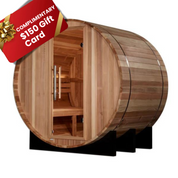 Golden Designs "St. Moritz" 2 Person Barrel Traditional Outdoor/Indoor Sauna - Pacific Cedar (GDI-B002-01)