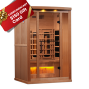 Golden Designs 2 Person Full-Spectrum Near Zero EMF FAR Infrared Indoor Sauna with Himalayan Salt Bar, Canadian Hemlock (GDI-8020-02)