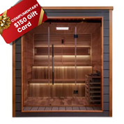 Golden Designs Bergen 6 Person Outdoor-Indoor Traditional Sauna - Canadian Red Cedar Interior (GDI-8206-01)