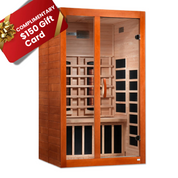 Golden Designs Dynamic Saunas Santiago 2 Person Full Spectrum Ultra Low EMF Infrared Indoor Sauna – Natural Hemlock (2023) (DYN-6209-03 FS)