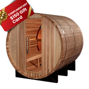 Golden Designs Traditional Sauna - Zurich 4 Person Barrel with Bronze Privacy View - Pacific Cedar (GDI-B024-01)