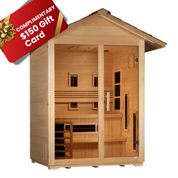 Golden Designs “Carinthia” 3 Person Hybrid Outdoor/Indoor Steam Sauna – Canadian Hemlock+ (GDI-8123-01)