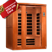 Golden Designs Dynamic Low EMF 3 Person Indoor Far Infrared Sauna, Lugano Edition, Natural Hemlock (DYN-6336-01)