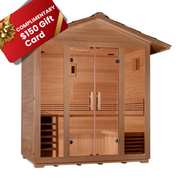 Golden Designs “Vorarlberg” 5 Person Traditional Outdoor/Indoor Steam Sauna – Canadian Hemlock (GDI-8105-01)