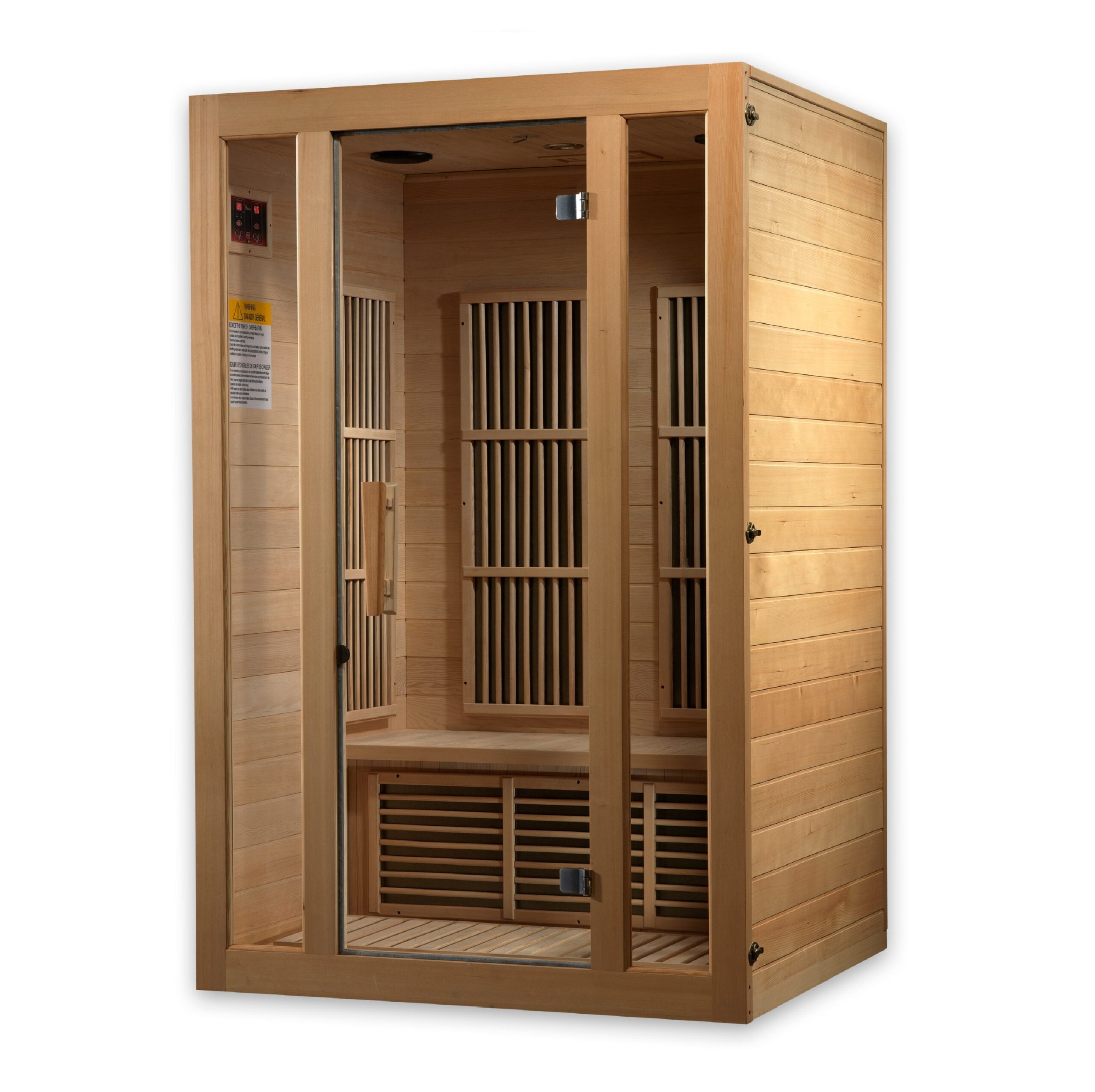 Maxxus Near Zero EMF 2 Person Infrared Sauna, Natural Hemlock (MX-J206-01-ZF)