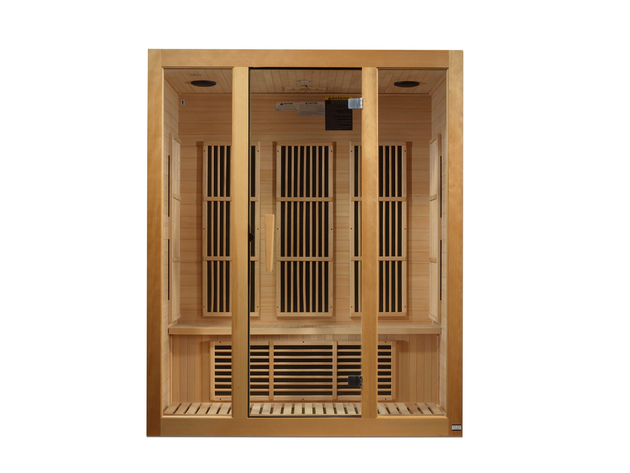 Maxxus Bellevue 3-Person Low EMF FAR Infrared Indoor Sauna, Natural Hemlock (MX-J306-01)