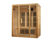 Maxxus Bellevue 3-Person Low EMF FAR Infrared Indoor Sauna, Natural Hemlock (MX-J306-01)