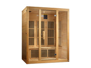 Maxxus Bellevue 3-Person Low EMF FAR Infrared Indoor Sauna, Natural Hemlock (MX-J306-01)