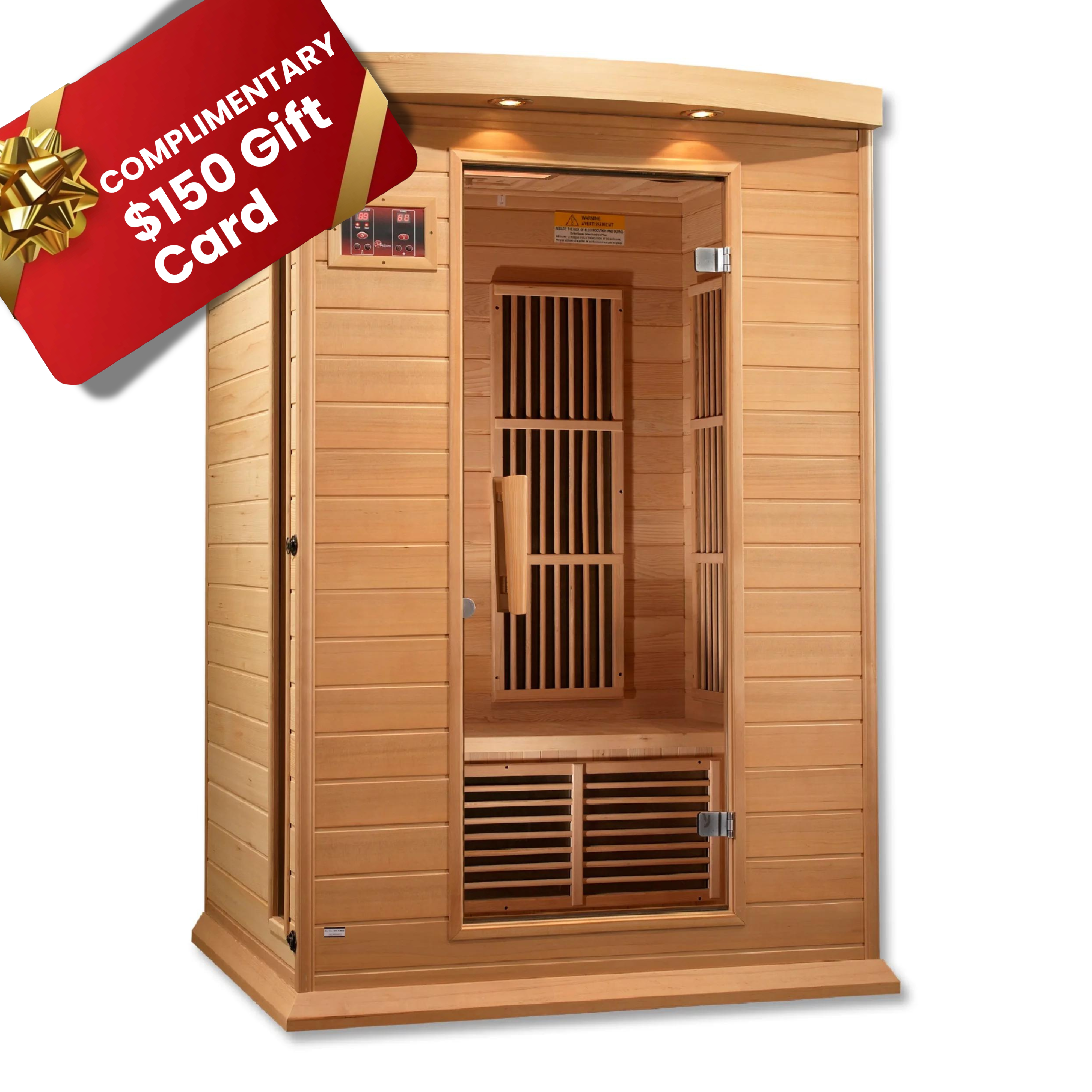 Maxxus 2 Person Low EMF FAR Infrared Indoor Sauna, Natural Hemlock (MX-K206-01)