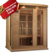 Maxxus 3 Person Hemlock Near Zero EMF FAR Infrared Indoor Sauna, Canadian Hemlock (MX-K306-01-ZF)