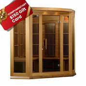 Maxxus 3 Person Corner Low EMF FAR Infrared Dry Sauna in Canadian Red Cedar (MX-K356-01-CED)