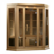 Maxxus 3 Person Corner FAR Infrared Dry Indoor Sauna, Natural Hemlock (MX-K356-01)