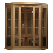 Maxxus 3 Person Corner FAR Infrared Dry Indoor Sauna, Natural Hemlock (MX-K356-01)