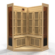 Maxxus 3 Person Corner Near Zero EMF FAR Infrared Dry Indoor Sauna in Canadian Hemlock (MX-K356-01-ZF)