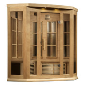 Maxxus 3 Person Corner Near Zero EMF FAR Infrared Dry Indoor Sauna in Canadian Hemlock (MX-K356-01-ZF)