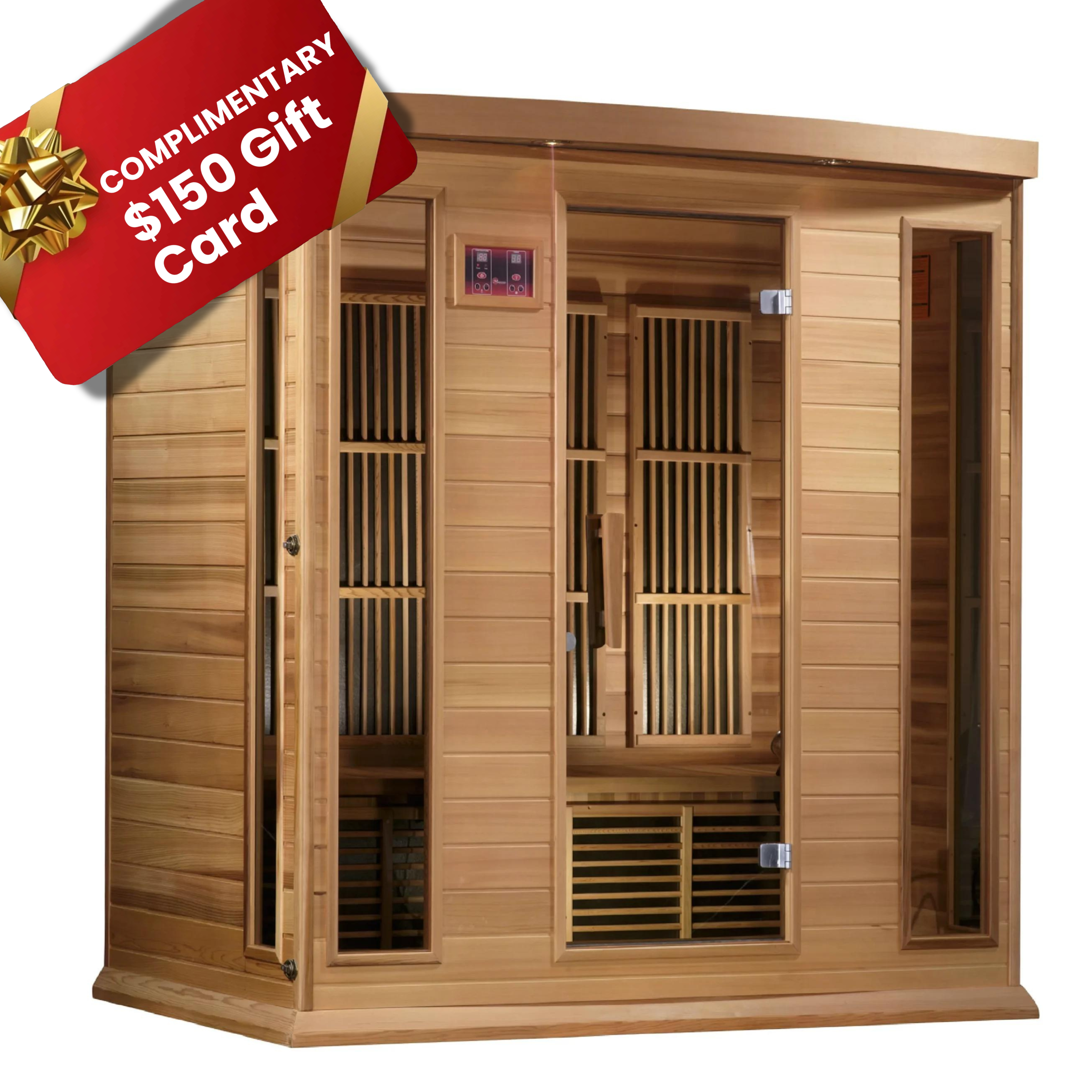 Maxxus 4 Person Near Zero EMF FAR Infrared Canadian Red Cedar Indoor Sauna, Montilemar Edition, Canadian Red Cedar (MX-K406-01-ZF CED)