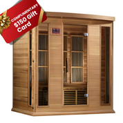 Maxxus 4-Person Red Cedar Low EMF FAR Infrared Indoor Sauna, Canadian Red Cedar (MX-K406-01 CED)