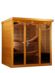 Dynamic Saunas Near Zero EMF Far IR Indoor Sauna 6 Person, Natural Hemlock (DYN-6996-01)