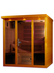 Dynamic Saunas Near Zero EMF Far IR Indoor Sauna 6 Person, Natural Hemlock (DYN-6996-01)