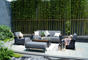 Direct Wicker Caleb Dark Gray 5-Piece Aluminum Patio Conversation Set with Acrylic Cushions