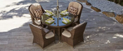 Direct Wicker Patio 5-Piece Round Dining Set with Removable Cushions