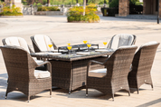 Direct Wicker Regal 7-Piece Outdoor Dining Set with LP Fire Pit Table (PAG-1106-R)