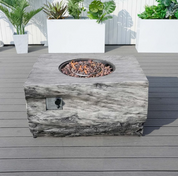 Direct Wicker 44-Inch Rectangular Tree Stump Propane Fire Pit Table