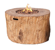 Direct Wicker Round Fire Pit Table, Terrafab Material Outdoor Fire Pit Table, Gas Fire Pit Dining Table | Model PAG-2180