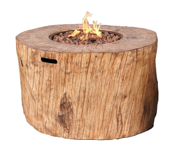 Direct Wicker Round Fire Pit Table, Terrafab Material Outdoor Fire Pit Table, Gas Fire Pit Dining Table | Model PAG-2180