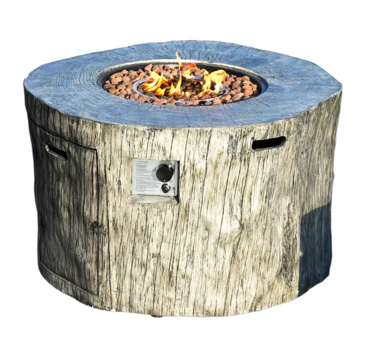 Direct Wicker Round Fire Pit Table, Terrafab Material Outdoor Fire Pit Table, Gas Fire Pit Dining Table | Model PAG-2180