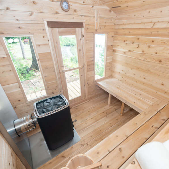 Dundalk Leisurecraft CT Georgian Cabin Cedar Traditional Steam Sauna, Outdoor/Indoor (CTC88E)