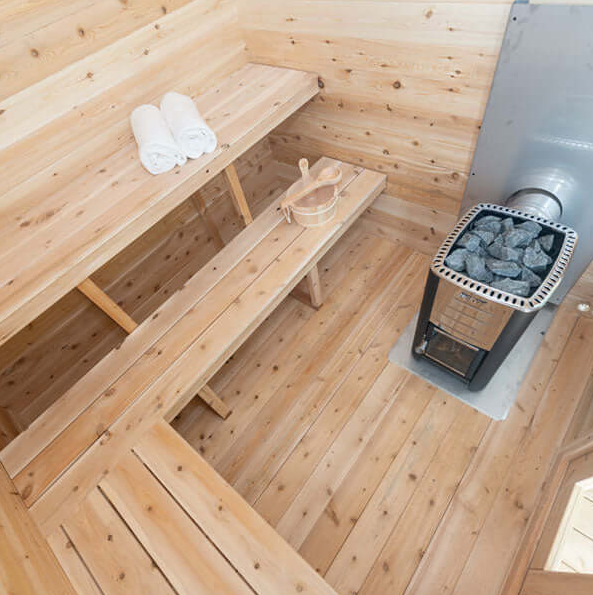 Dundalk Leisurecraft CT Georgian Cabin Cedar Traditional Steam Sauna, Outdoor/Indoor (CTC88E)