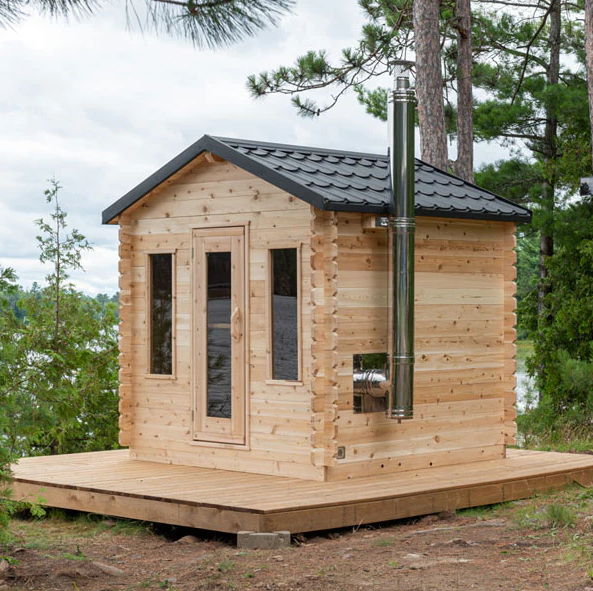 Dundalk LeisureCraft Canadian Timber Georgian Cabin Cedar Traditional Steam Sauna, Outdoor/Indoor (CTC88W)