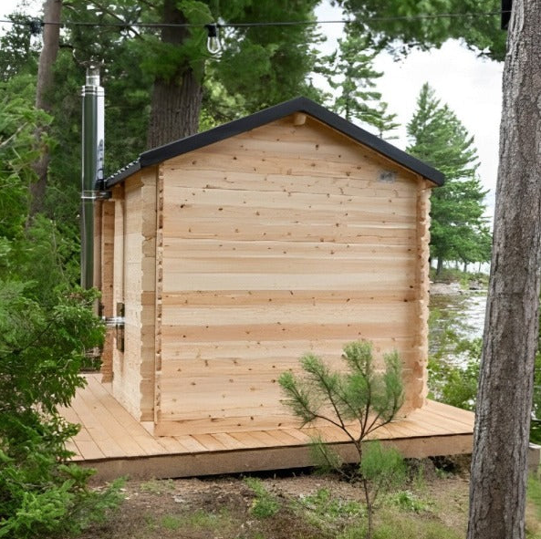 Dundalk LeisureCraft Canadian Timber Georgian Cabin Cedar Traditional Steam Sauna, Outdoor/Indoor (CTC88W)