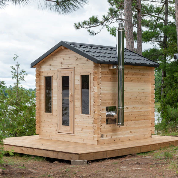 Dundalk LeisureCraft Canadian Timber Georgian Cabin Cedar Traditional Steam Sauna, Outdoor/Indoor (CTC88W)