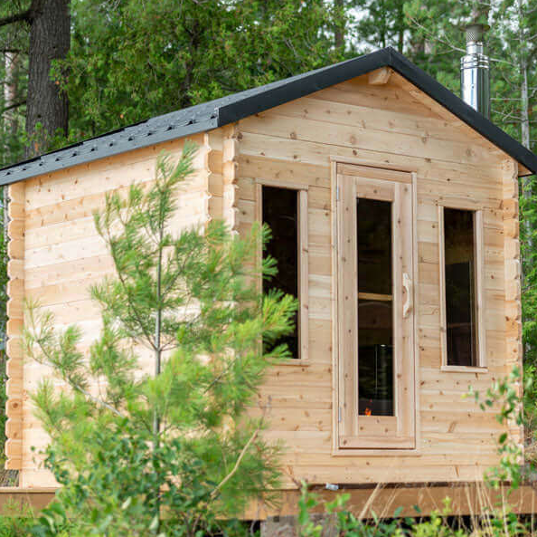 Dundalk Leisurecraft CT Georgian Cabin Cedar Traditional Steam Sauna, Outdoor/Indoor (CTC88E)