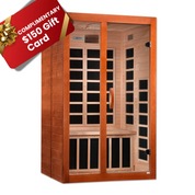 Dynamic Saunas Elite Santiago Elite 2 Person Ultra Low EMF FAR Infrared Indoor Sauna, Natural Hemlock (DYN-6209-02)