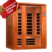 Dynamic Saunas Lugano 3 Person Ultra Low EMF Far Infrared Indoor Sauna, Natural Hemlock (DYN-6336-02)