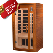 Dynamic Saunas Barcelona 1-2 Person Low EMF Infrared Indoor Sauna, Natural Hemlock (DYN-6106-01)