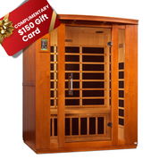 Golden Designs Dynamic Saunas Bellagio LOW EMF 3 Person Indoor Sauna, Natural Hemlock (DYN-6306-02)