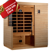 Dynamic Saunas Bilbao 3 Person Ultra Low EMF FAR Infrared Indoor Sauna, Canadian Hemlock (DYN-5830-01)