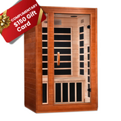 Dynamic Saunas Cardoba 2 Person Ultra Low EMF FAR Infrared Indoor Sauna, Natural Hemlock (DYN-6203-01)