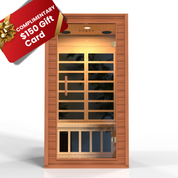 Dynamic Saunas Elite Avila 1-2 Person Ultra Low EMF FAR Infrared Indoor Sauna, Natural Hemlock (DYN-6103-01)