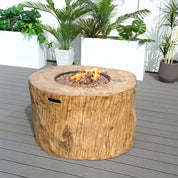 Direct Wicker Round Fire Pit Table, Terrafab Material Outdoor Fire Pit Table, Gas Fire Pit Dining Table | Model PAG-2180