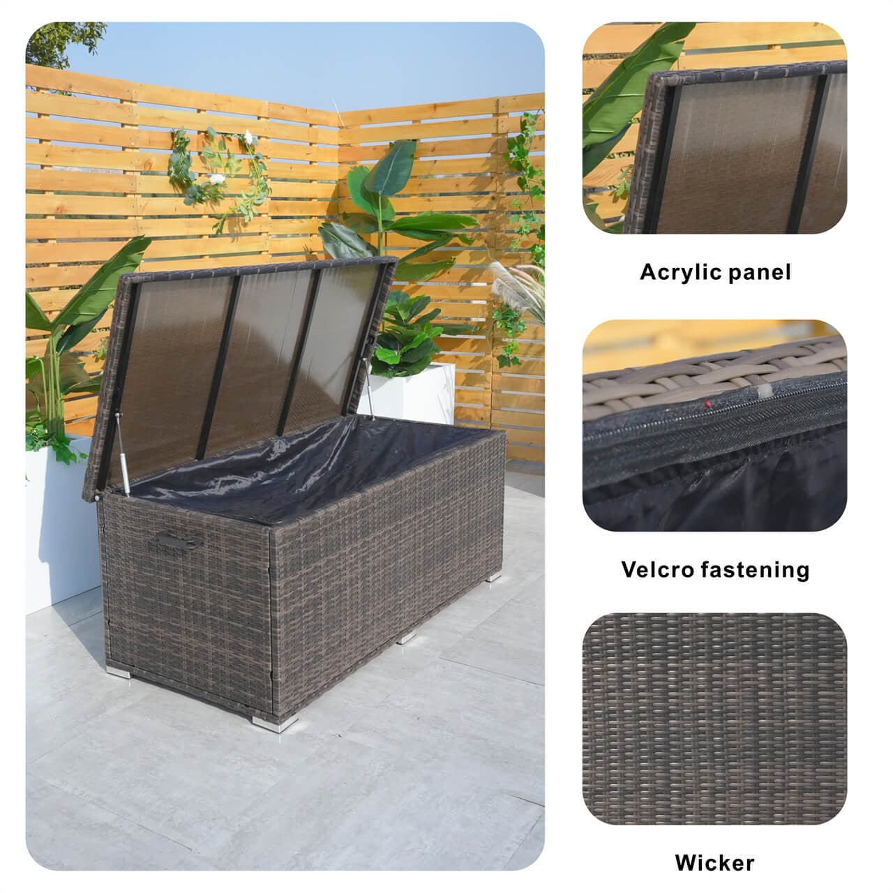 Outdoor Iron Rattan Storage Box - PA-3256-I