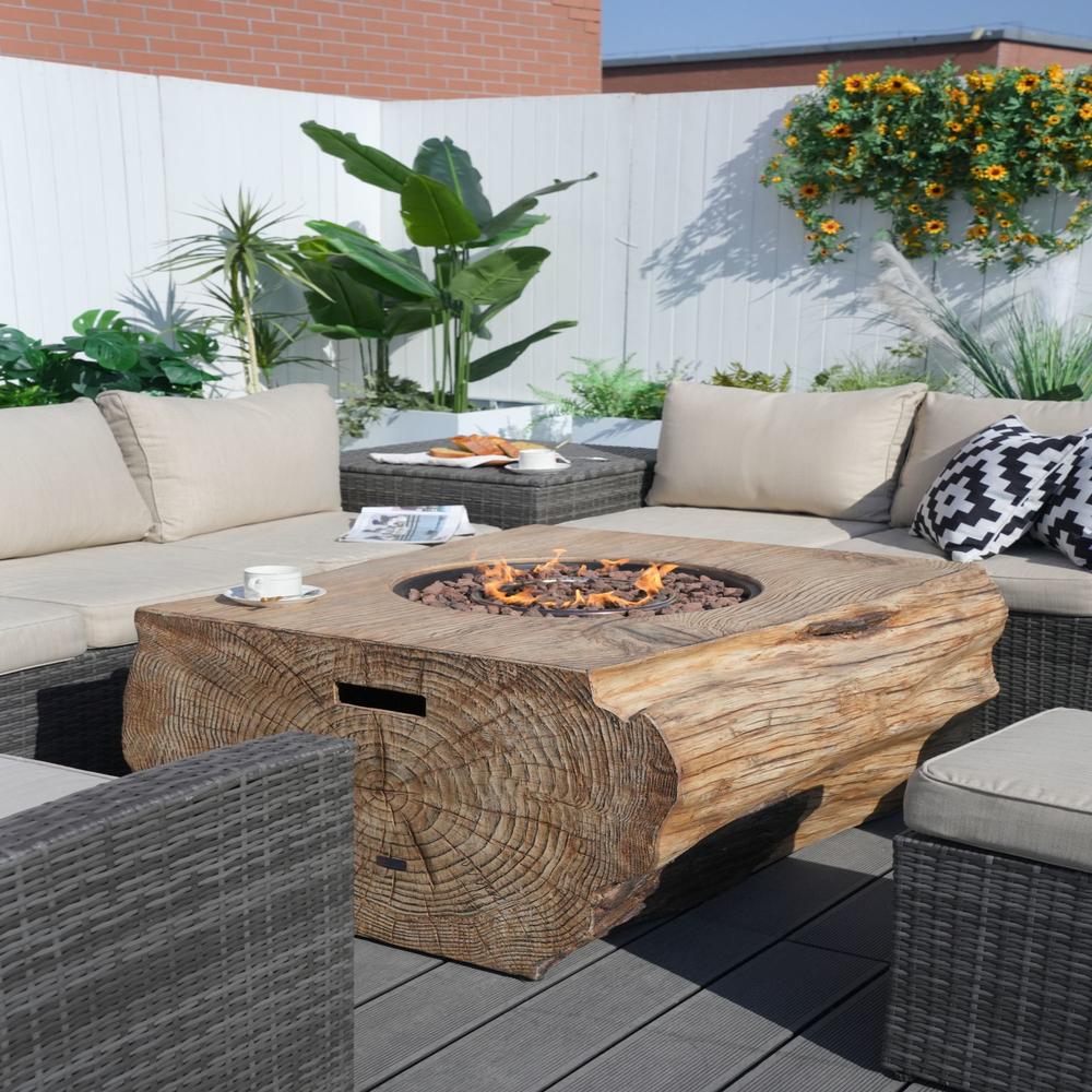 Direct Wicker Moda Furnishings 7-Piece Patio Wicker Furniture,Fire Pit Table And Sofa Set